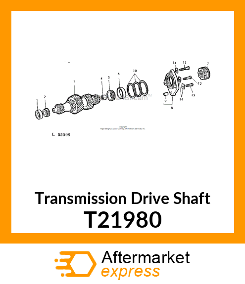 SHAFT,TRANSMISSION DRIVE T21980