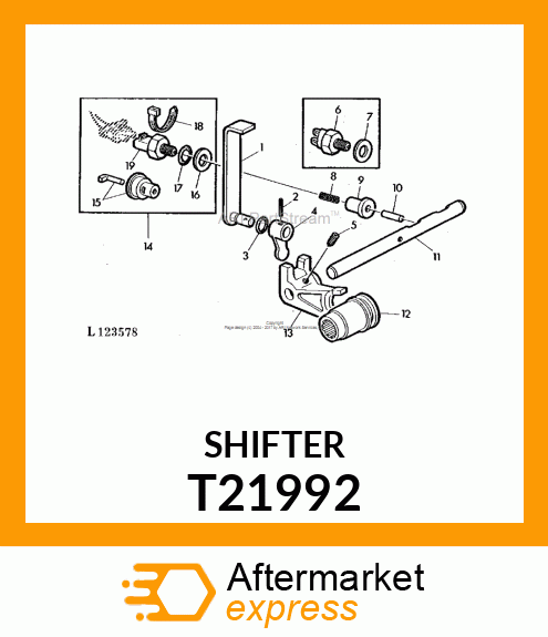 SHIFTER,REAR POWER SHAFT T21992