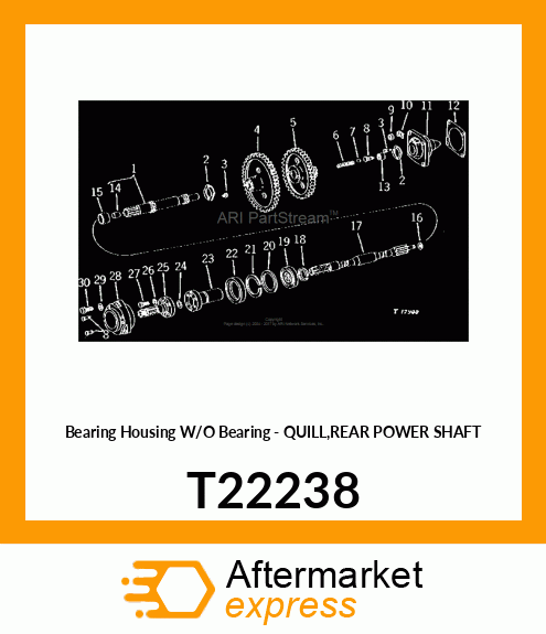 Bearing Housing W/O Bearing - QUILL,REAR POWER SHAFT T22238