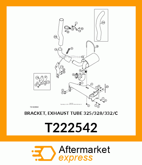 BRACKET, EXHAUST TUBE 325/328/332/C T222542