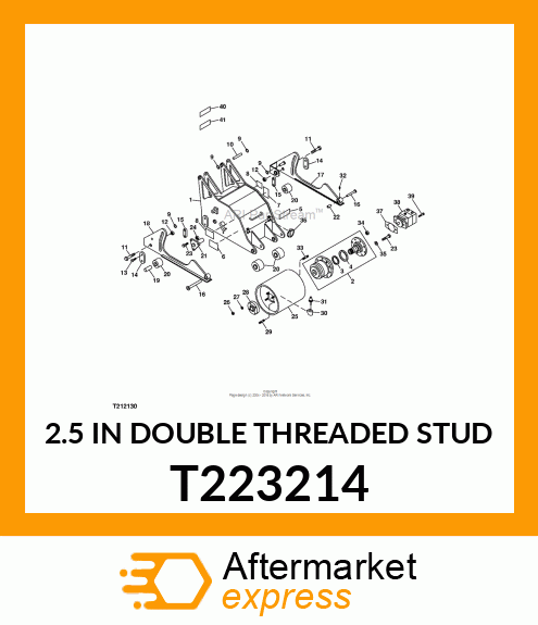 2.5 IN DOUBLE THREADED STUD T223214