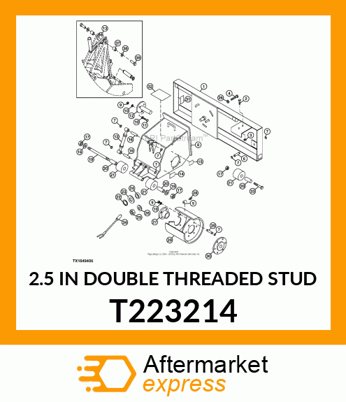 2.5 IN DOUBLE THREADED STUD T223214