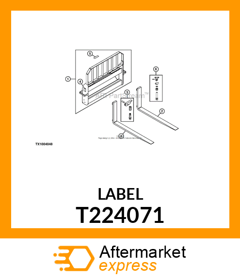 PALLET FORK RATING DECAL T224071