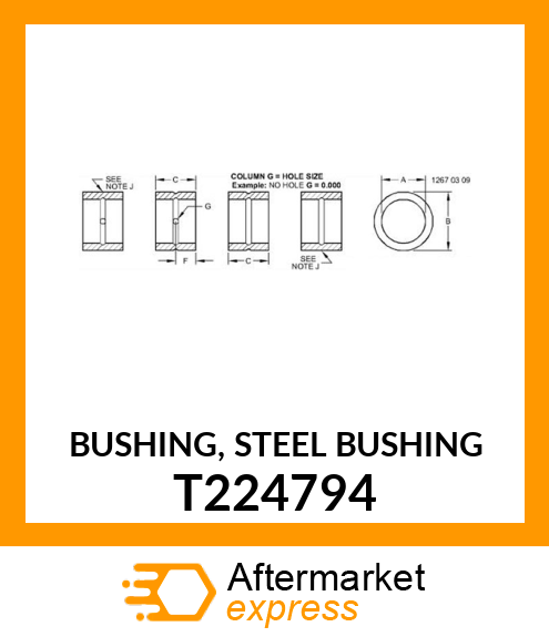 BUSHING, STEEL BUSHING T224794