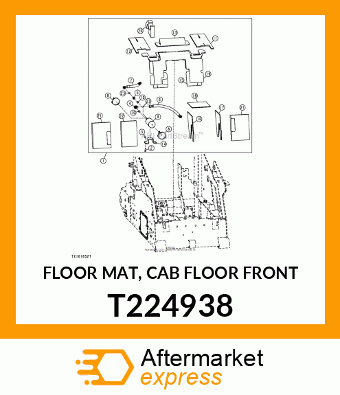 FLOOR MAT, CAB FLOOR FRONT T224938