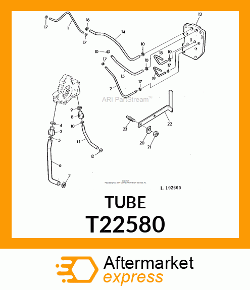 TUBE,REAR CLUTCH LUBRICATION T22580