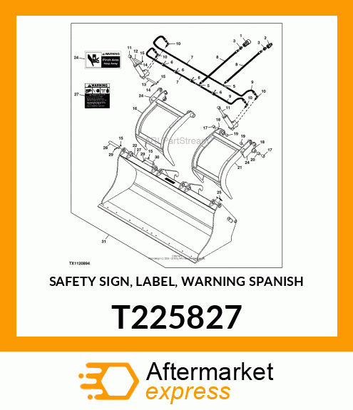 SAFETY SIGN, LABEL, WARNING SPANISH T225827