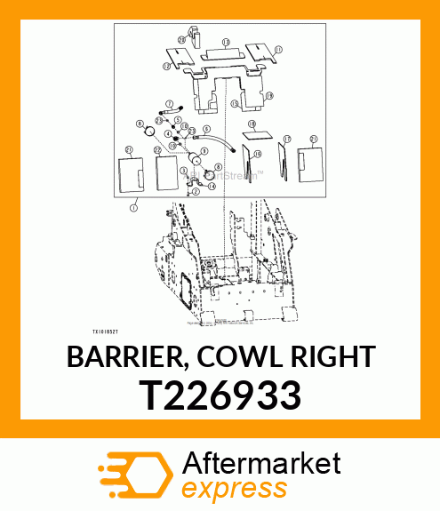 BARRIER, COWL RIGHT T226933