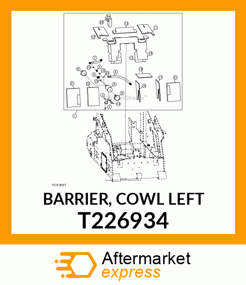 BARRIER, COWL LEFT T226934