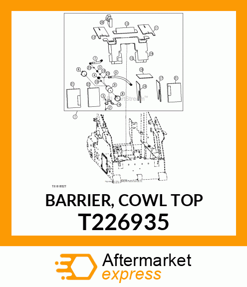 BARRIER, COWL TOP T226935