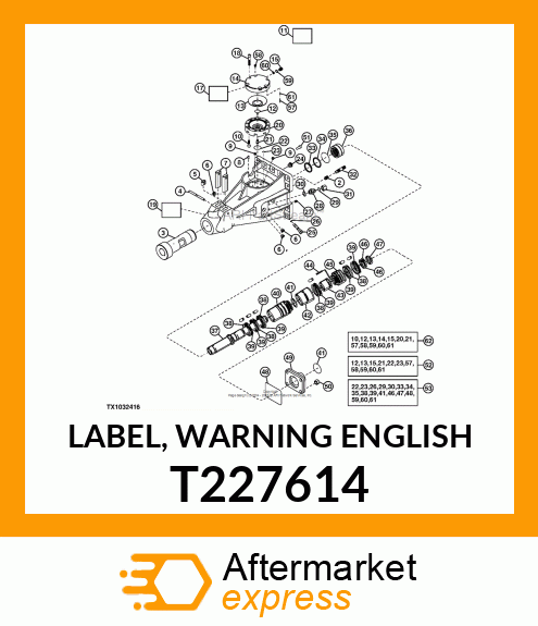 LABEL, WARNING ENGLISH T227614