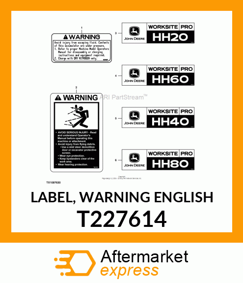 LABEL, WARNING ENGLISH T227614