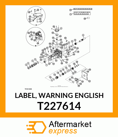 LABEL, WARNING ENGLISH T227614