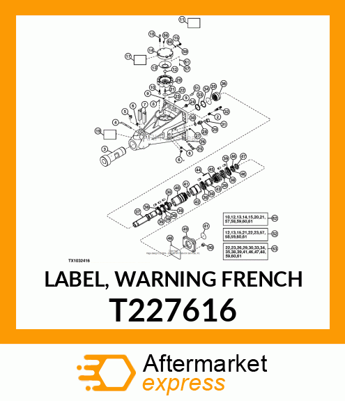 LABEL, WARNING FRENCH T227616