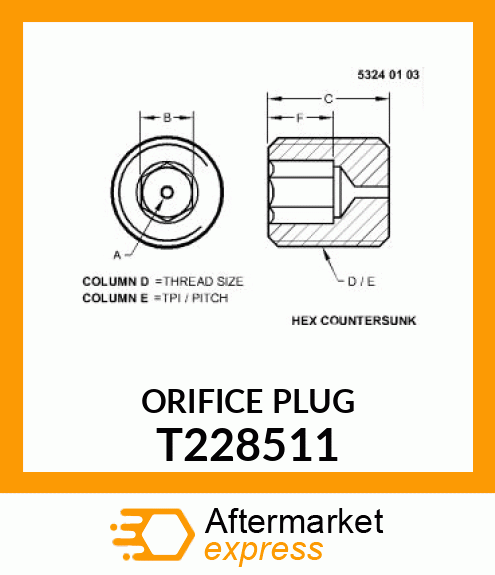 ORIFICE PLUG T228511