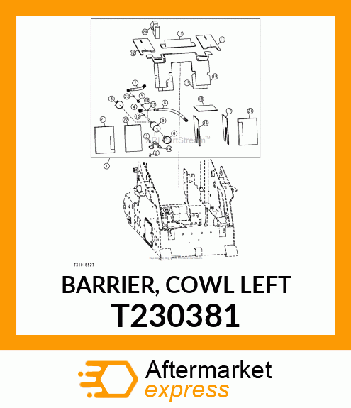 BARRIER, COWL LEFT T230381