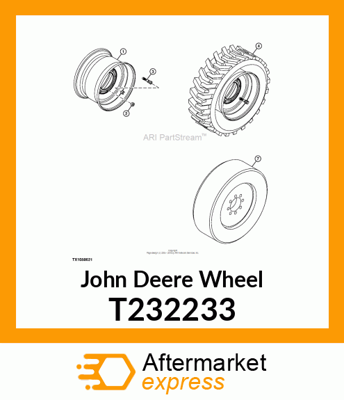 WHEEL ASSEMBLY, 9.75 X 16.5 T232233