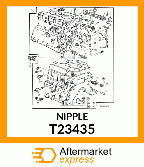 THREADED NIPPLE,OIL FILTER T23435