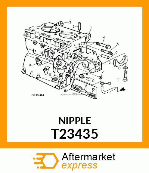 THREADED NIPPLE,OIL FILTER T23435