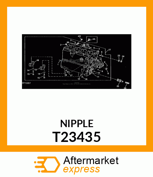 THREADED NIPPLE,OIL FILTER T23435