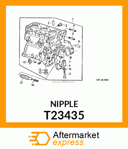 THREADED NIPPLE,OIL FILTER T23435