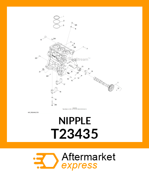 THREADED NIPPLE,OIL FILTER T23435