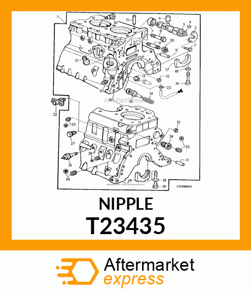 THREADED NIPPLE,OIL FILTER T23435