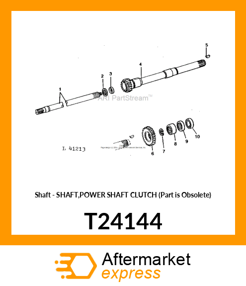 Shaft - SHAFT,POWER SHAFT CLUTCH (Part is Obsolete) T24144