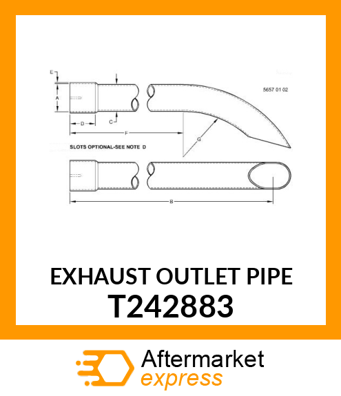 EXHAUST OUTLET PIPE T242883