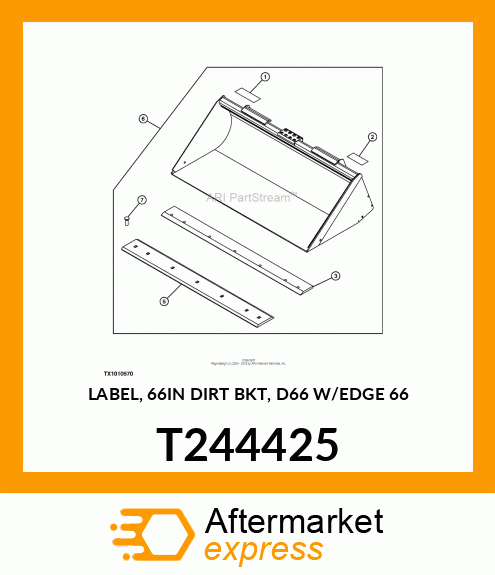 LABEL, 66IN DIRT BKT, D66 W/EDGE 66 T244425