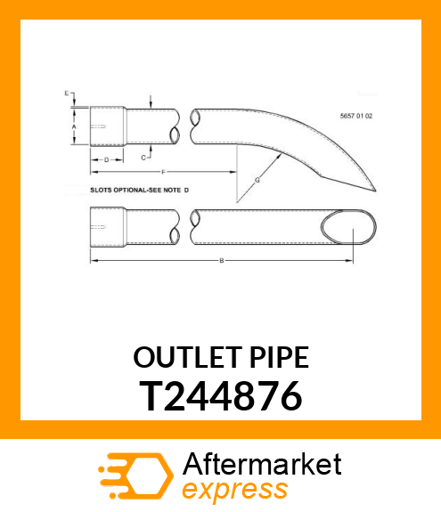 OUTLET PIPE T244876