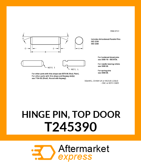 HINGE PIN, TOP DOOR T245390