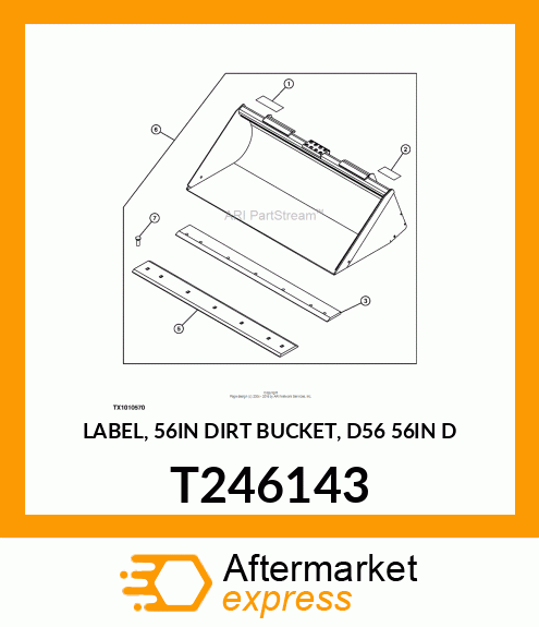 LABEL, 56IN DIRT BUCKET, D56 56IN D T246143