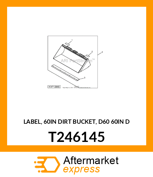 LABEL, 60IN DIRT BUCKET, D60 60IN D T246145