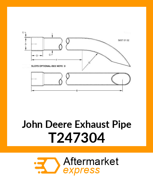 EXHUST OUTLET PIPE CHROME T247304