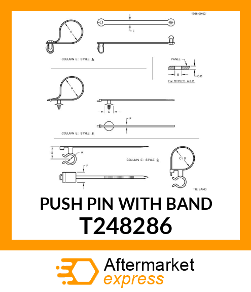 PUSH PIN WITH BAND T248286