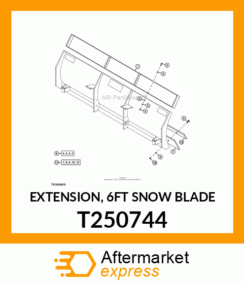 EXTENSION, 6FT SNOW BLADE T250744