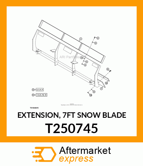 EXTENSION, 7FT SNOW BLADE T250745