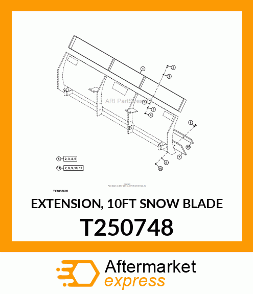EXTENSION, 10FT SNOW BLADE T250748