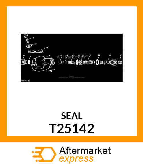 Seal - SEAL,REGULATING PISTON T25142