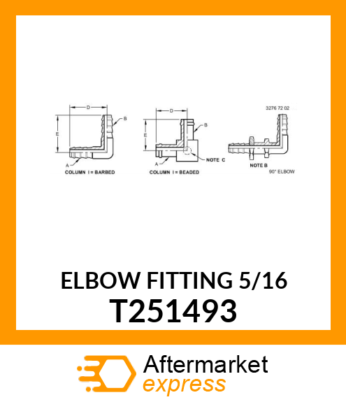 ELBOW FITTING 5/16 T251493