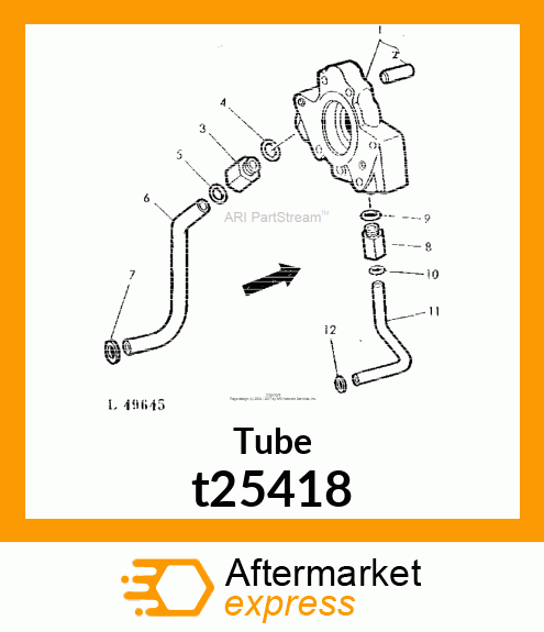 TUBE,TRANSMISSION OIL PUMP INLET t25418