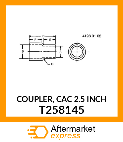 COUPLER, CAC 2.5 INCH T258145