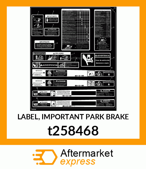 LABEL, IMPORTANT PARK BRAKE t258468