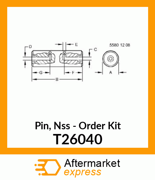 Pin Fastener - SHAFT ,HORIZONTAL ROLLER T26040