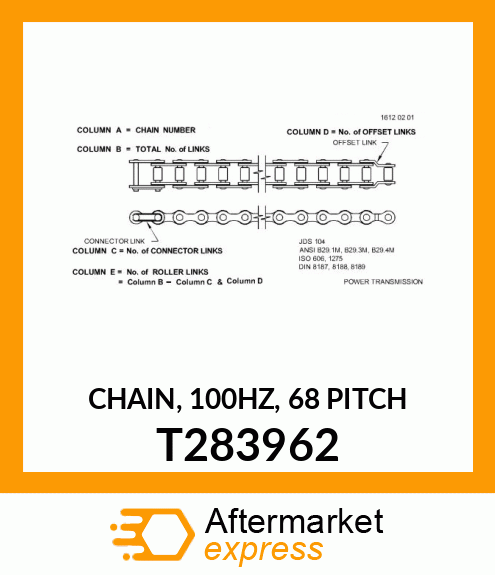 CHAIN, 100HZ, 68 PITCH T283962