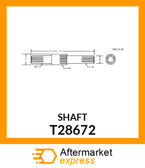 SHAFT,POWER,REAR,1000 RPM T28672