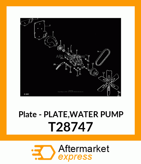 Plate - PLATE,WATER PUMP T28747