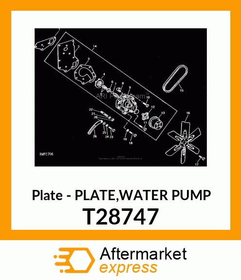 Plate - PLATE,WATER PUMP T28747