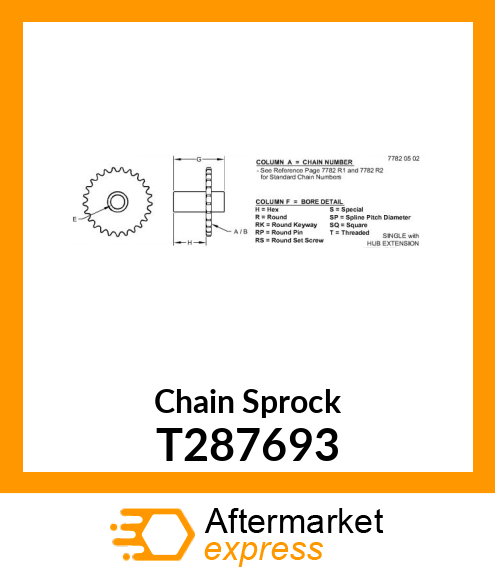 SPROCKET ROLLER CHAIN T287693